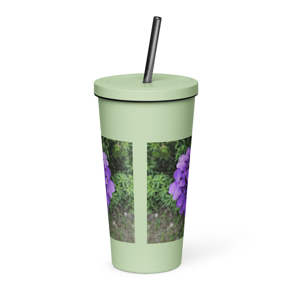 Miniatura: Wonderful Wildflowers 1 Insulated tumbler with a straw