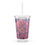 Thumbnail: Abstract Rose Patterns Clear plastic tumbler