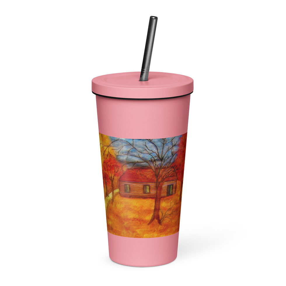 Thumbnail: The Long Road Home Insulated tumbler with a straw