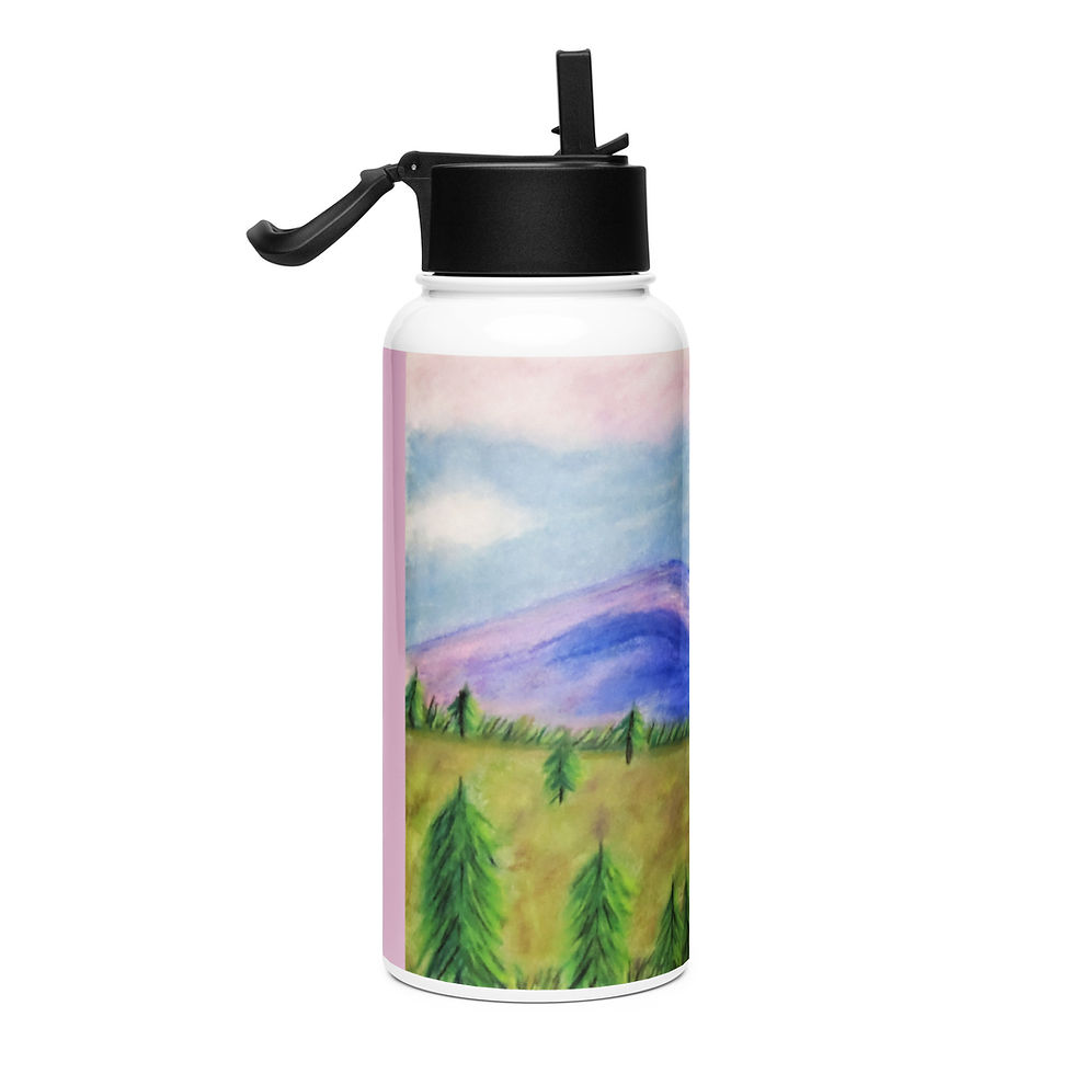 Thumbnail: Laramie Peak Lavender Stainless steel water bottle with a straw lid