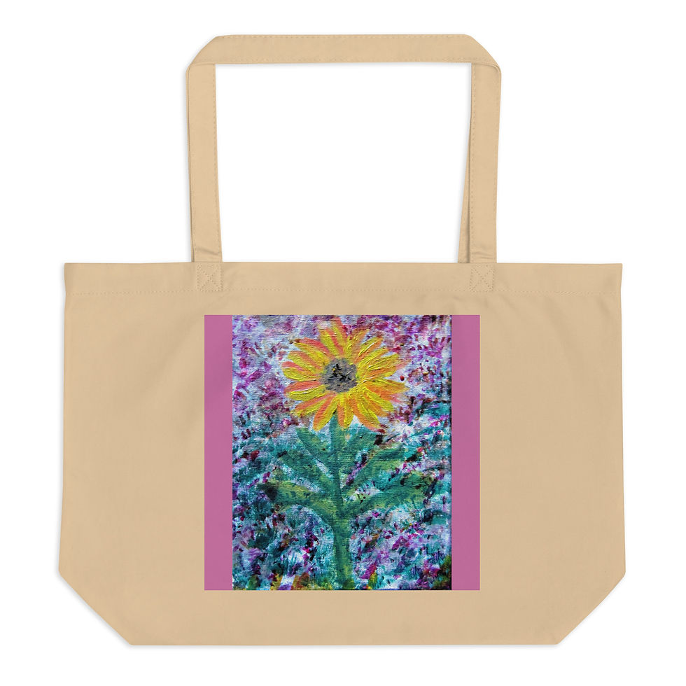 Miniatura: A Solitary Sunflower 1 Large organic tote bag