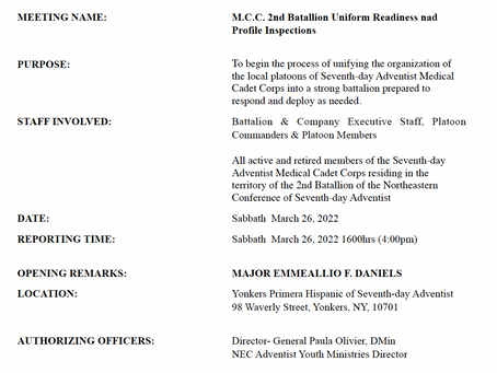 2BN Uniform Inspection @ 4 pm today!