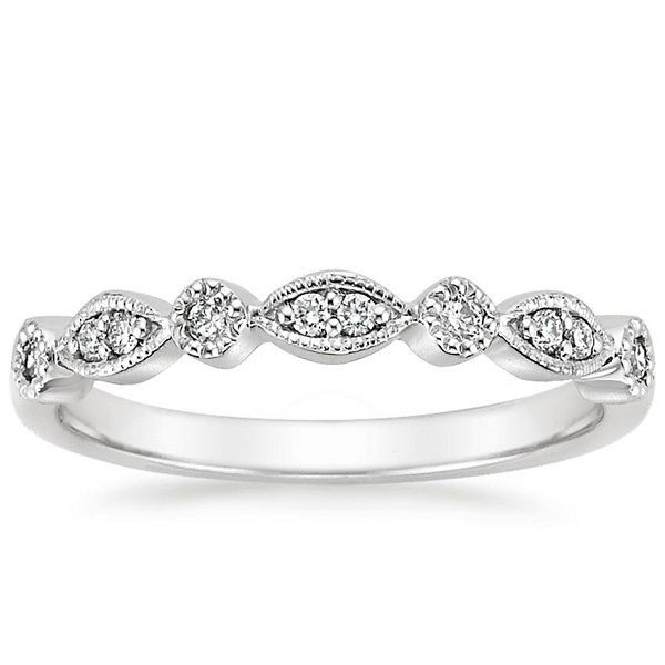 Thumbnail: White Gold Vintage Engagement Ring Set