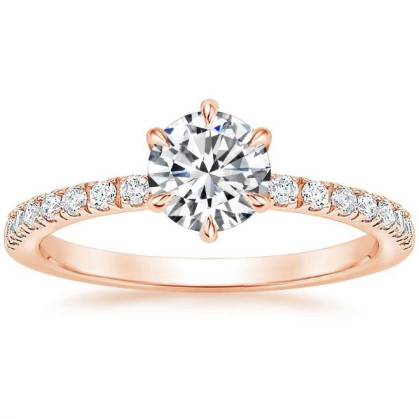 Thumbnail: Six Claw Pave Engagement Ring