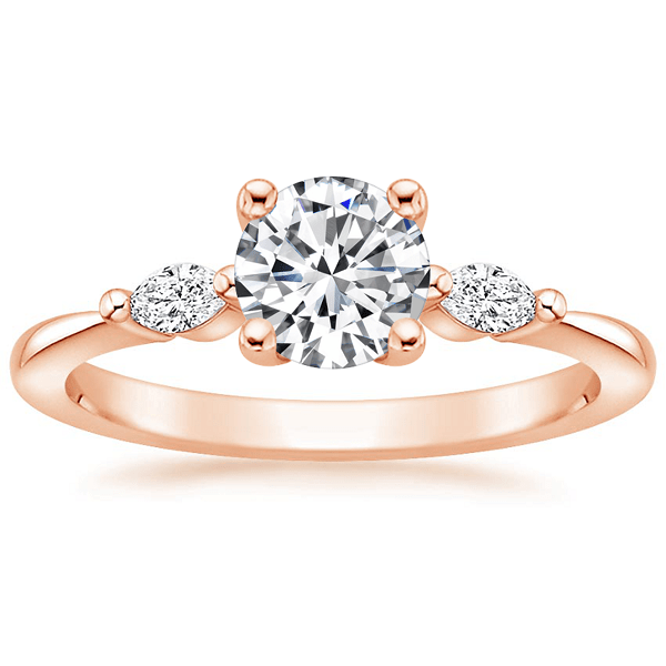 Thumbnail: Rose Gold Marquise Trilogy Ring
