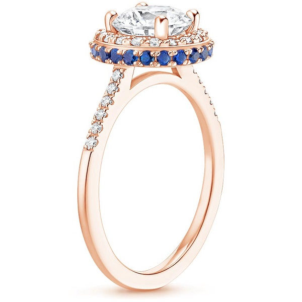 Thumbnail: Sapphire Halo Engagement Ring