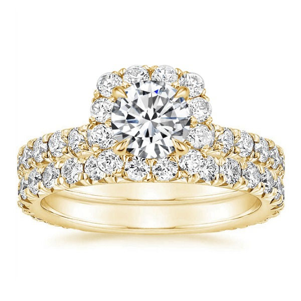 Thumbnail: Grand Halo Engagement Ring Set