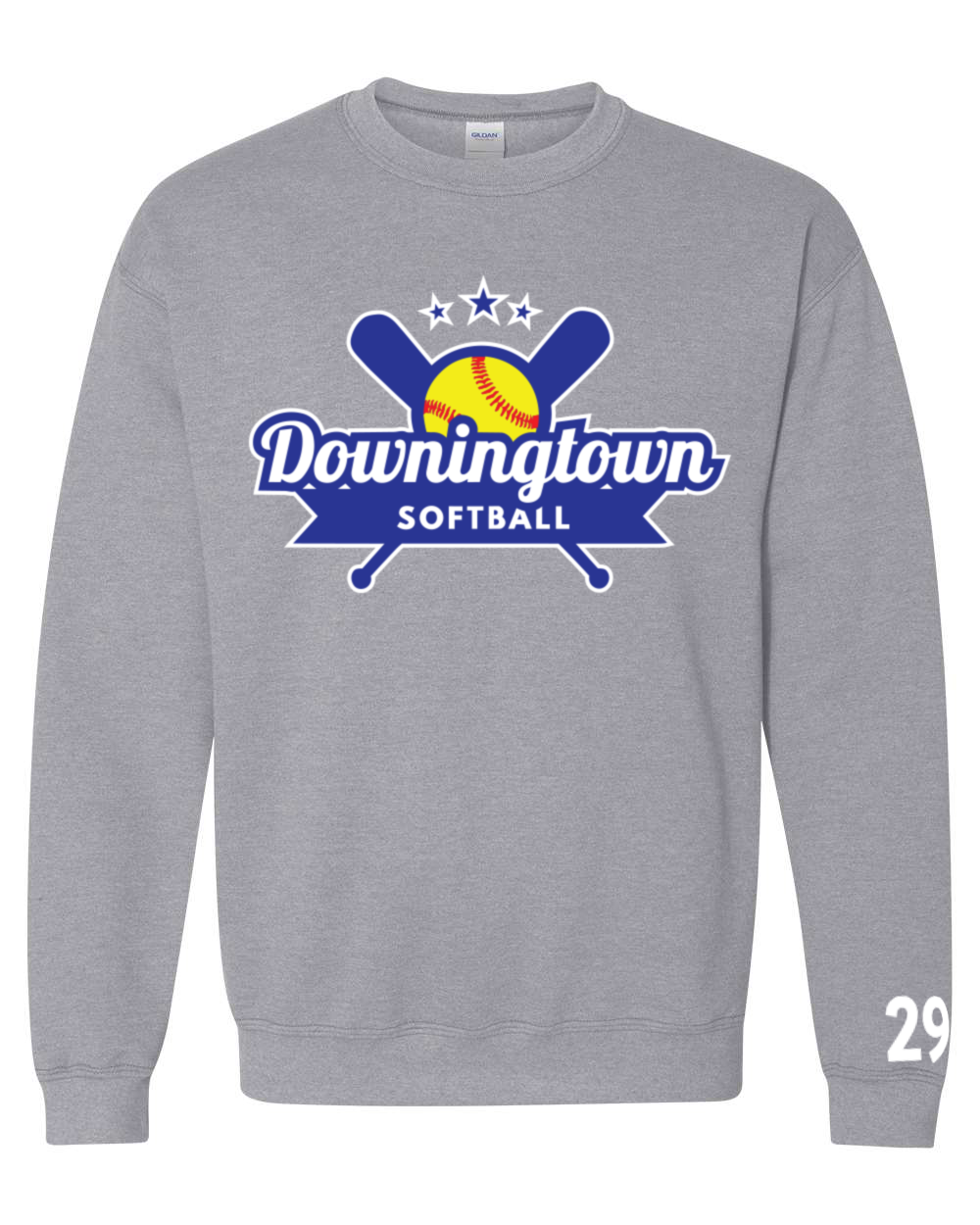 Applique Embroidered Gildan Crewneck Sweatshirt