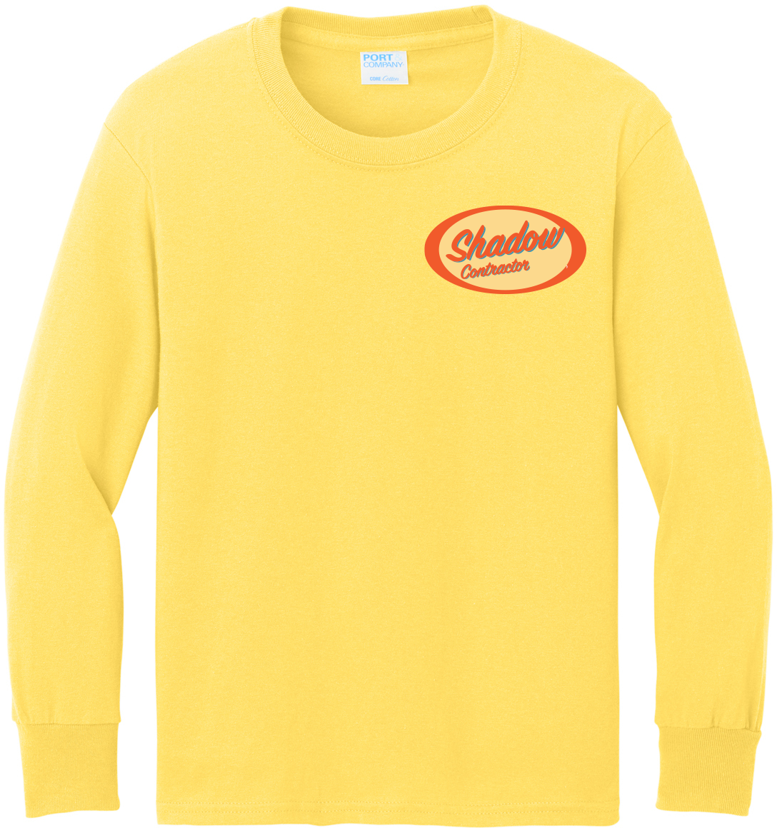 Shadow Contractor Port &Co Youth Long Sleeve Core Cotton Tee
