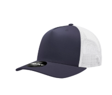 Thumbnail: Decky 5 Panel Mid Profile Structured Cotton Blend Trucker Hat