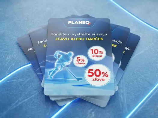 Grafický návrh a tlač reklamných letákov pre PLANEO – hokejová zľavová kampaň k ZOH.