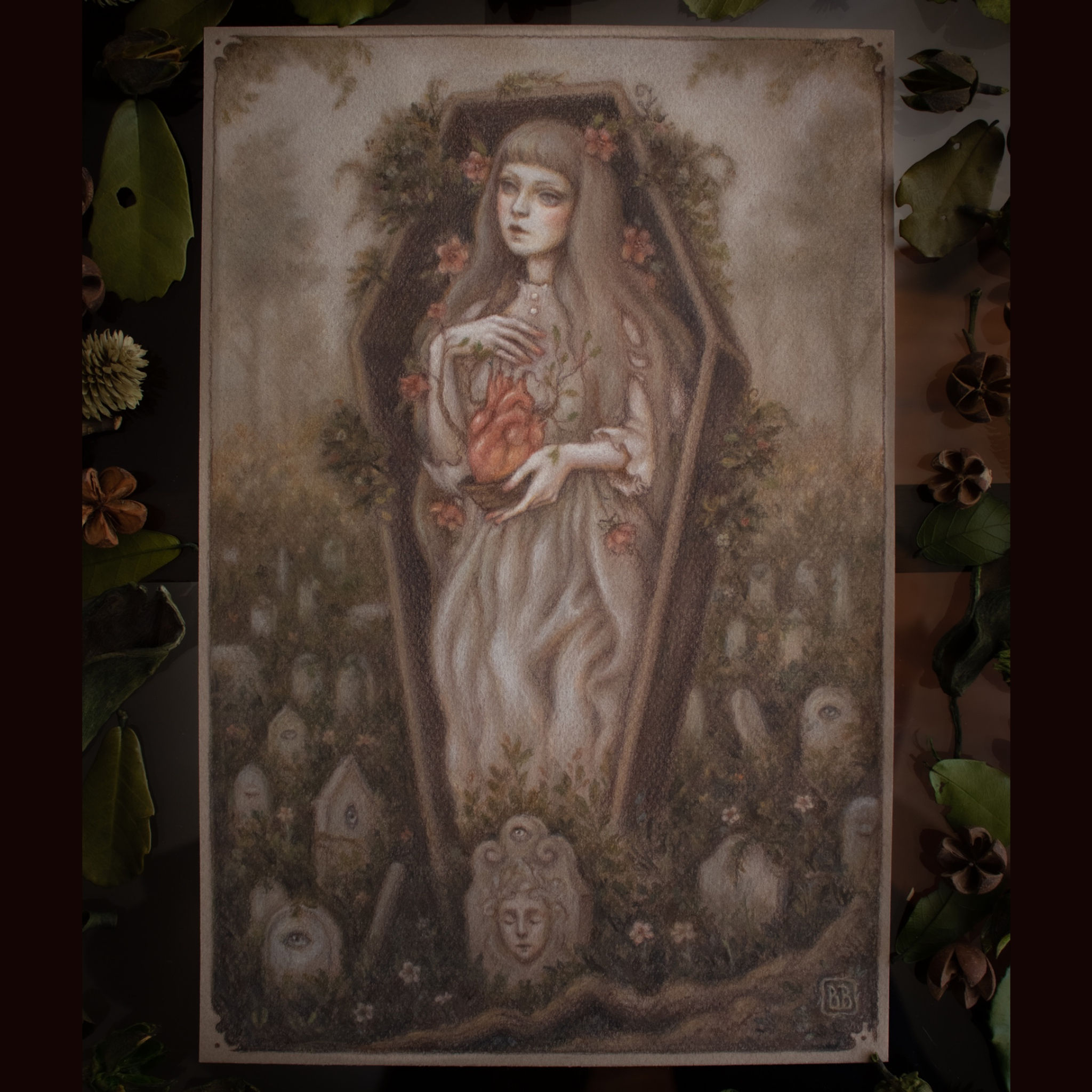 Overgrown cemetery - Original drawing