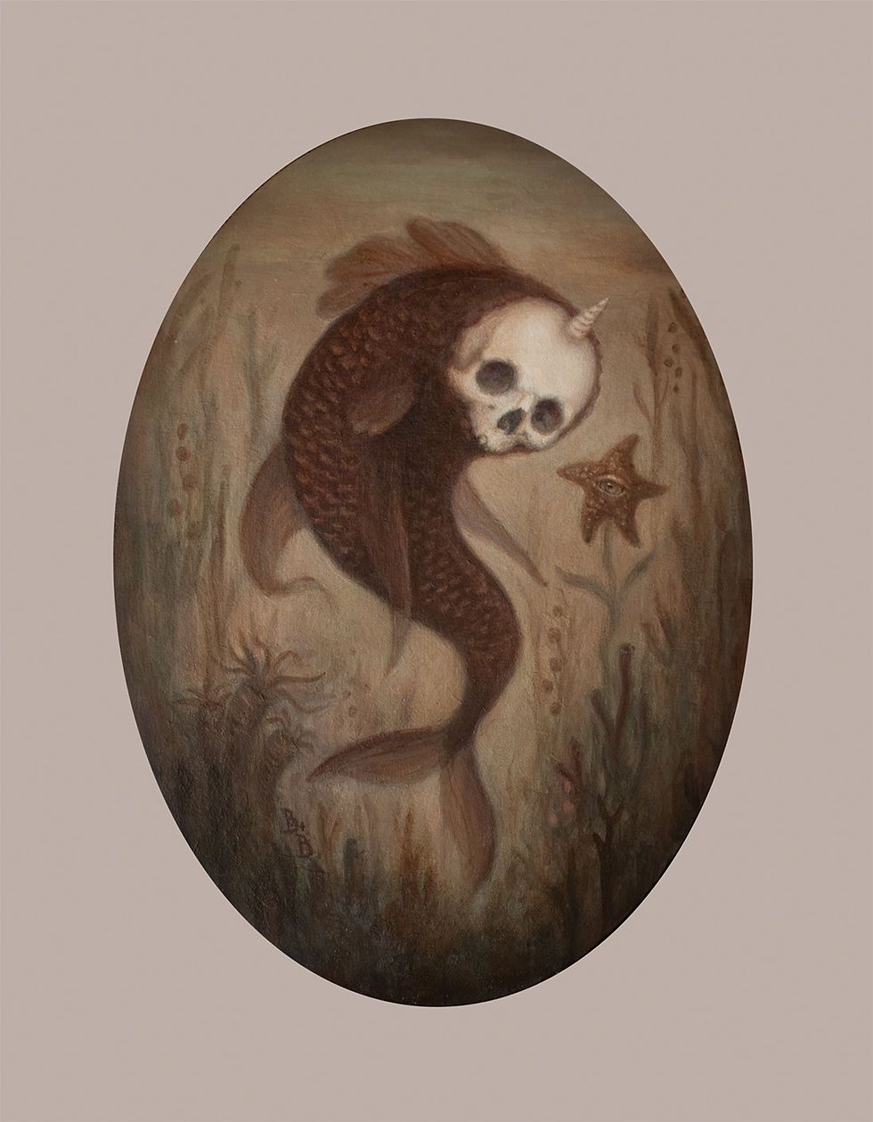Thumbnail: 'Curious Creature 1' - Original framed acrylic painting