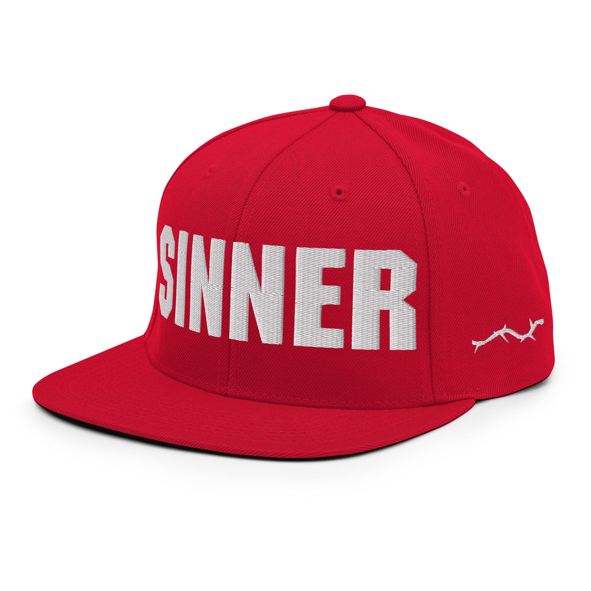 SINNER Bold Statement Snapback Hat thorns on the side