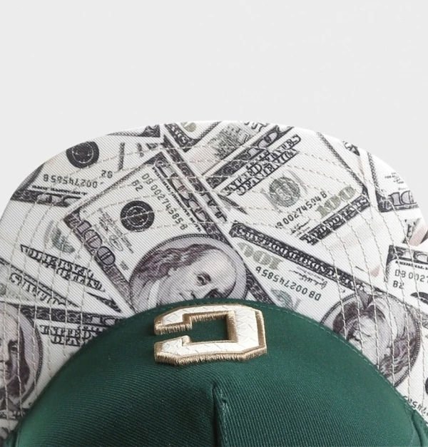 Unique design money visor, millionaire design visor, hundreds dollars visor, Benjamin Franklin visor