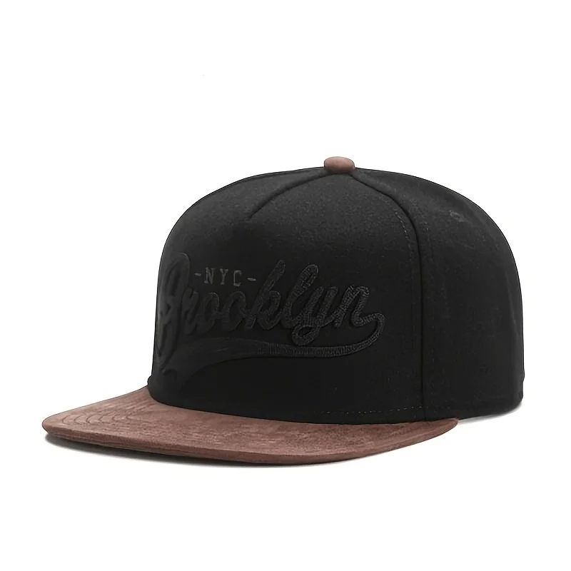Brooklyn NYC Black Snapback Hat Stylish Velvet Visor