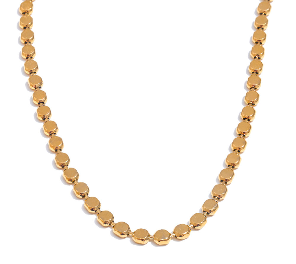 Exquisite Stainless Steel Bright Square Chain Collar Necklace New Style 18