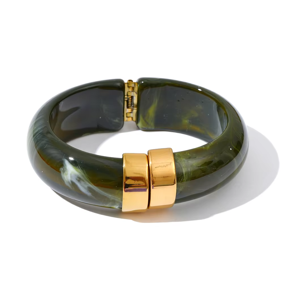 Thumbnail: Fashion Acrylic Thick Bracelet Bangle for Women Stainless Steel Water