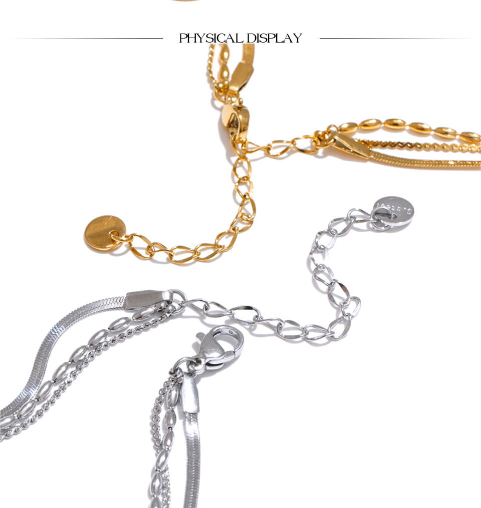 Thumbnail: High Quality Minimalist Stainless Steel Layered Stacking Fashion Chain Nec
