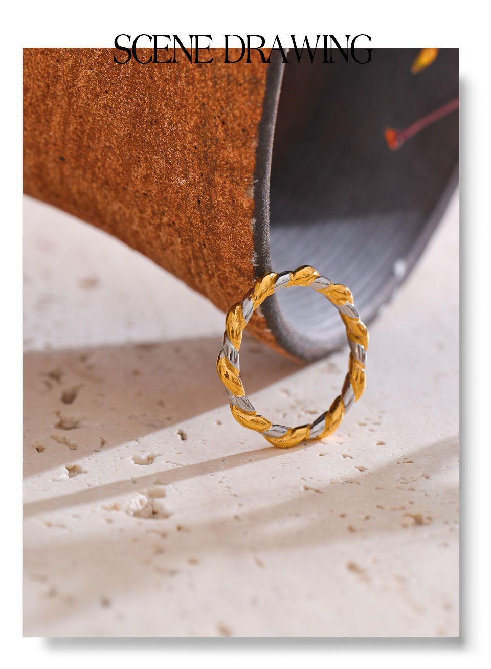 Thumbnail: Minimalist Stainless Steel Metal Mix Finger Ring Fashion Chic