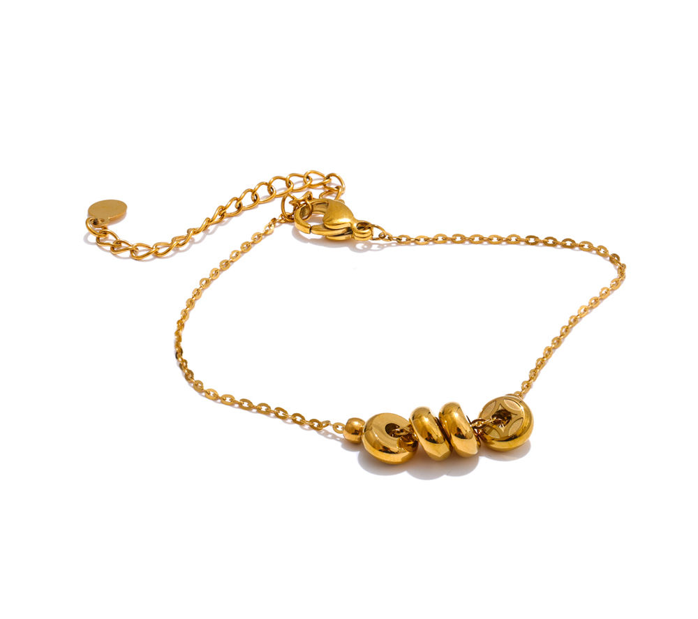Style Lucky Coin Removable Bracelet Bracelet Stainless Steel Chain W