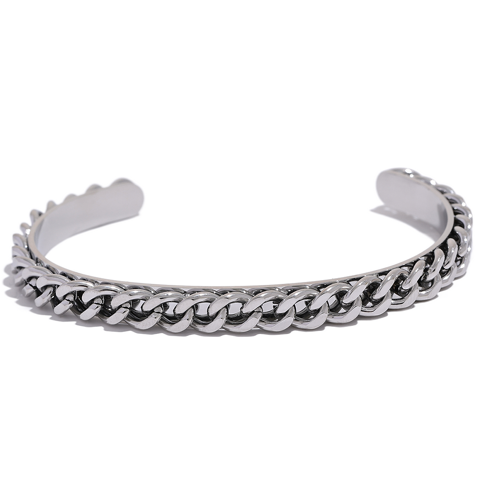 Thumbnail: Stainless Steel Handmade Polished Exquisite Cuff Bracelet Bangle Wate