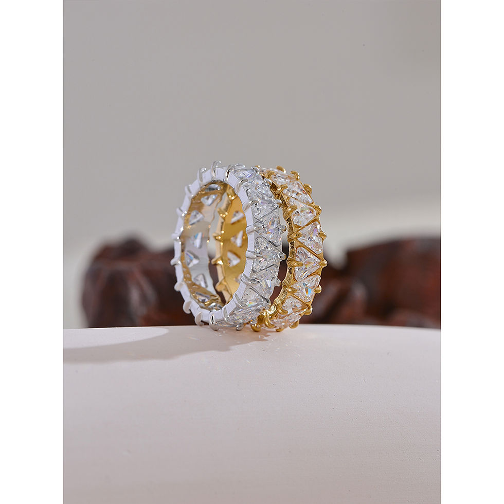 Thumbnail: Stainless Steel Delicate Bling Heart Cubic Zirconia Fashion Shiny Ring for