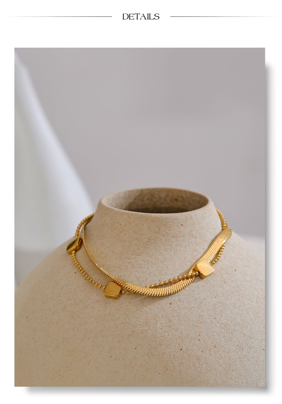 Thumbnail: Stainless Steel Double Layered Snake Chain Stacking Bracelet Ban