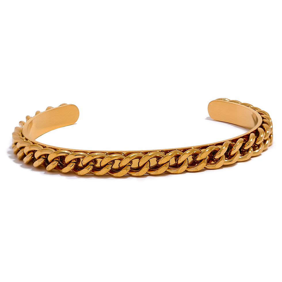 Thumbnail: Stainless Steel Handmade Polished Exquisite Cuff Bracelet Bangle Wate