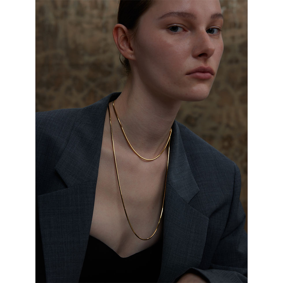 Thumbnail: 90+5cm New Square Exquisite Long Bling Chain Necklace 316L Stainless Steel