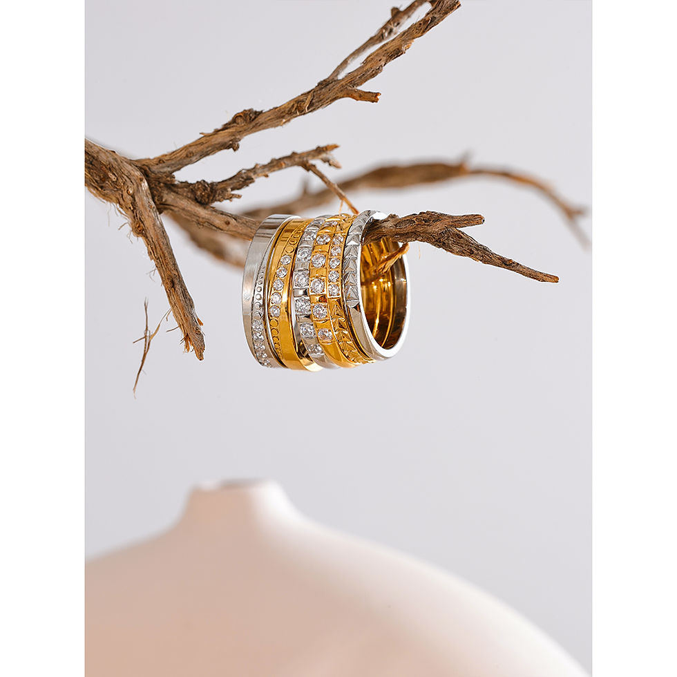 Thumbnail: Summer Popular Shiny Cubic Zirconia Round Thin Ring Minimalist Stainless S