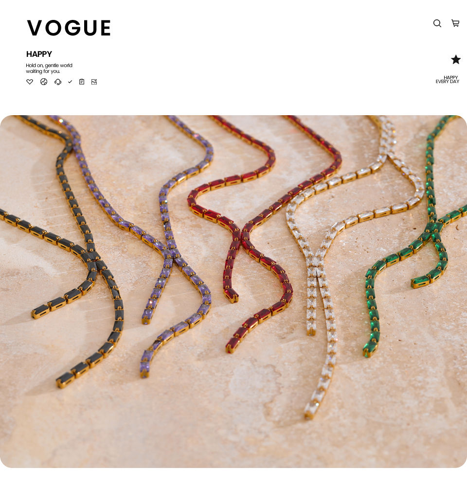 Thumbnail: Delicate Shiny Multicolored Cubic Zirconia Chain Chest Necklace High Quali
