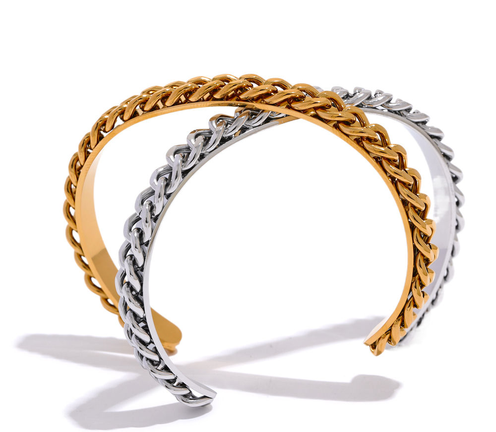 Stainless Steel Handmade Polished Exquisite Cuff Bracelet Bangle Wate