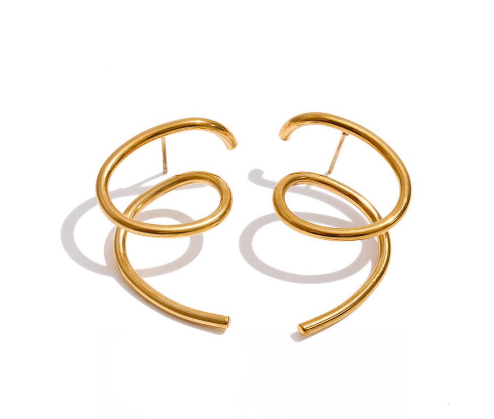 Stainless Steel Geometric Fashion Earrings Personality Stylish Casual Jewe