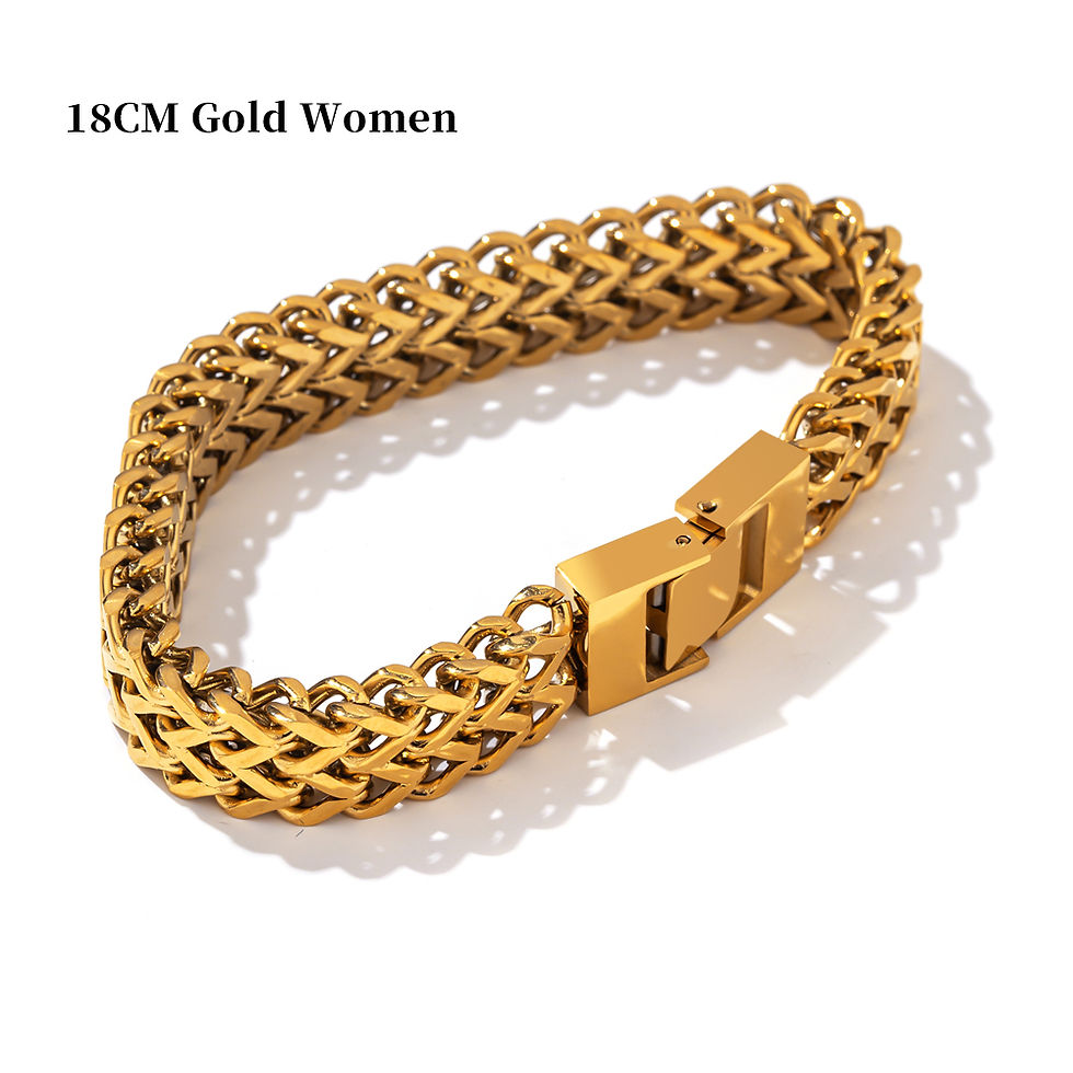 Thumbnail: Unisex Jewelry Stainless Steel Cuban Link Chain Bracelet Bangle Man Women