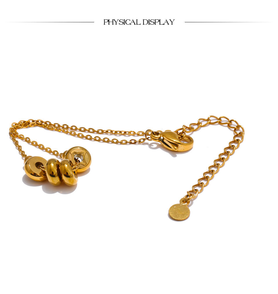Thumbnail: Style Lucky Coin Removable Bracelet Bracelet Stainless Steel Chain W