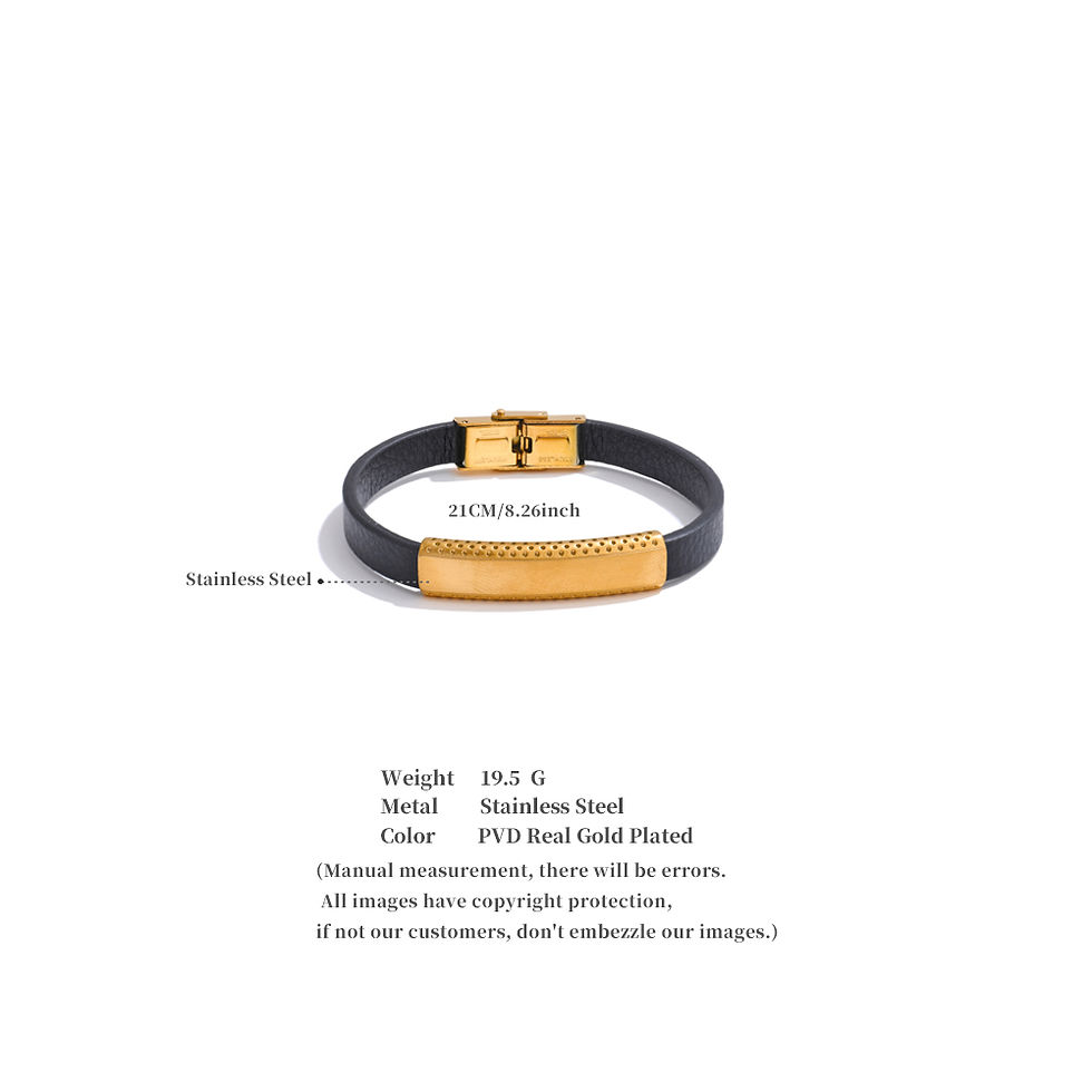 Thumbnail: Wrist Stylish Unique Black PU Leather Fashion Men Bracelet Bangle Cla