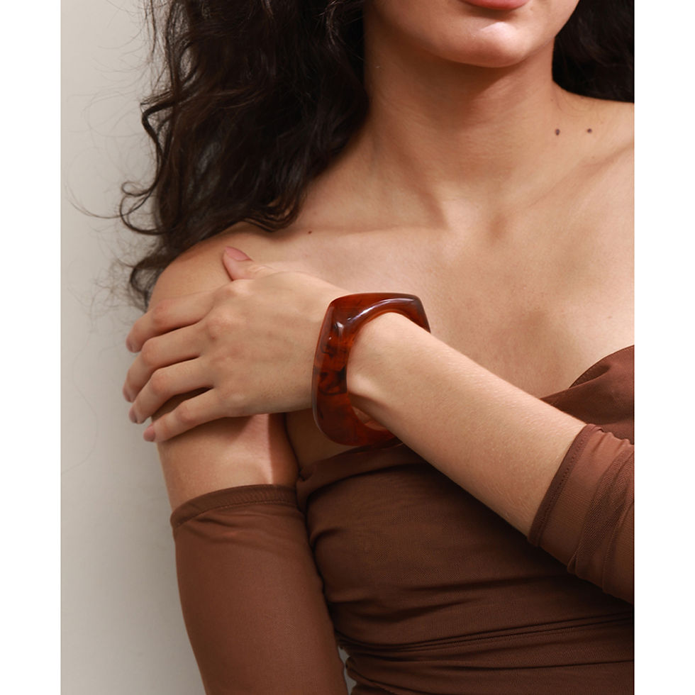 Thumbnail: Autumn Winter Style Statement Jewelry Waterproof Resin Thick Bracelet
