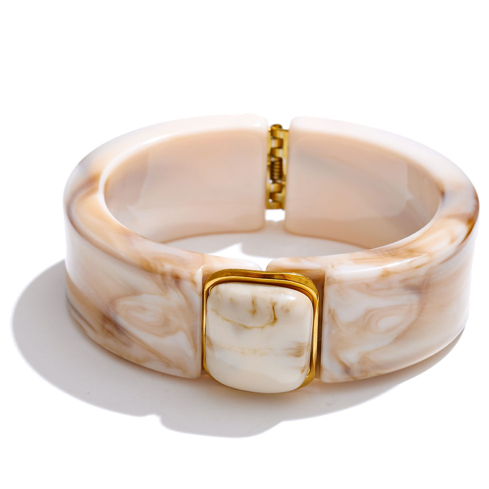 Thumbnail: Fashion Acrylic Thick Bracelet Bangle for Women Stainless Steel Water