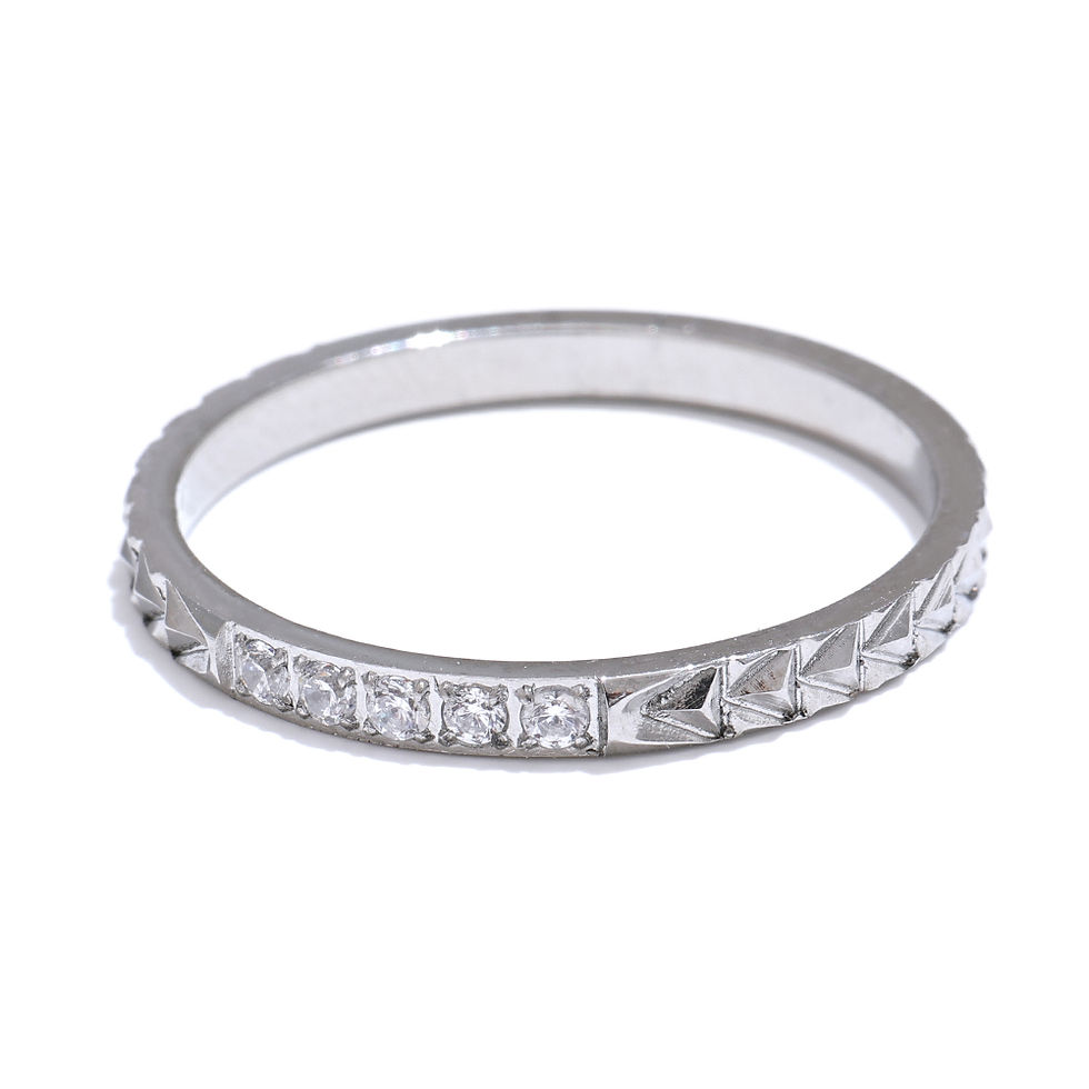 Thumbnail: Summer Popular Shiny Cubic Zirconia Round Thin Ring Minimalist Stainless S