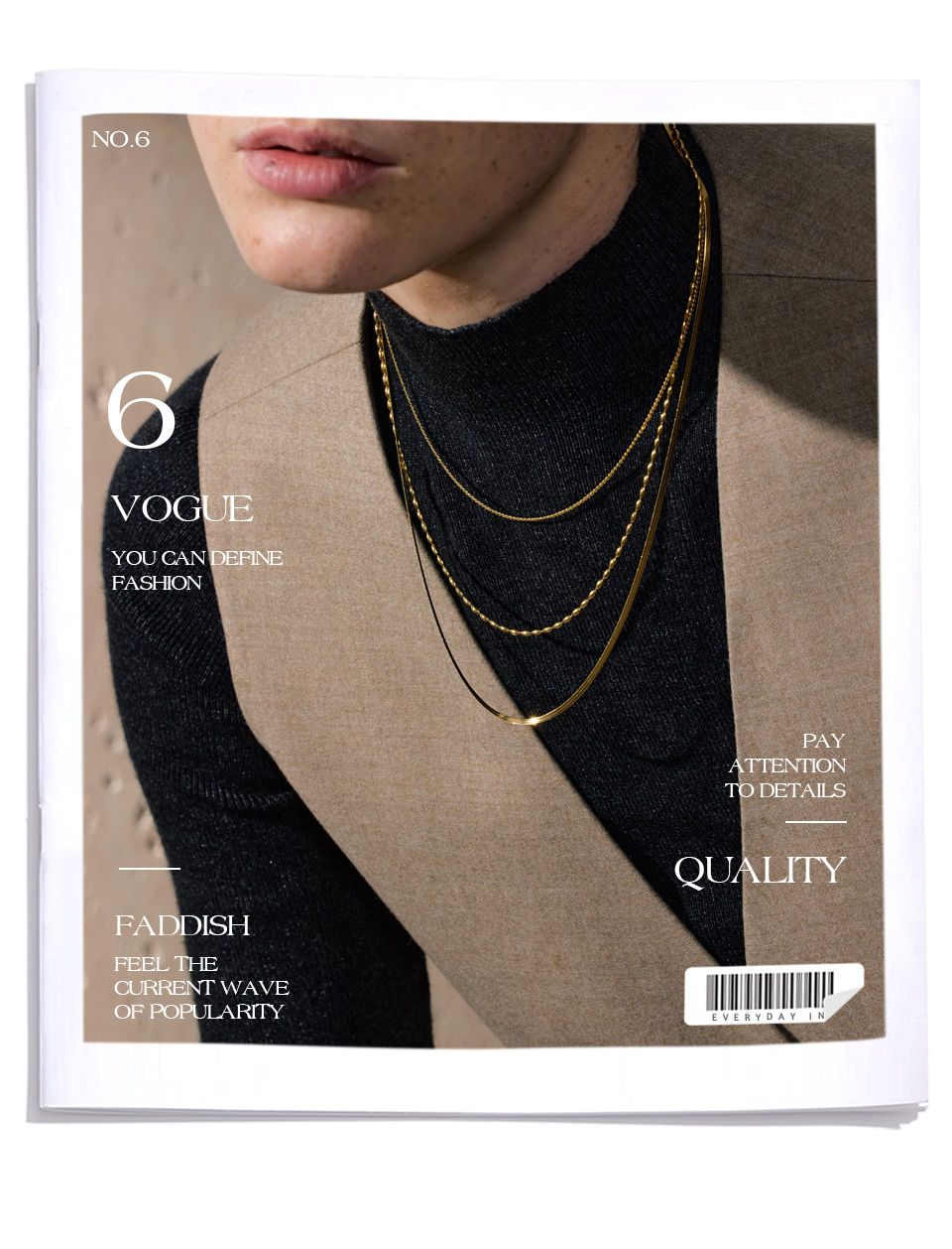 Thumbnail: High Quality Minimalist Stainless Steel Layered Stacking Fashion Chain Nec