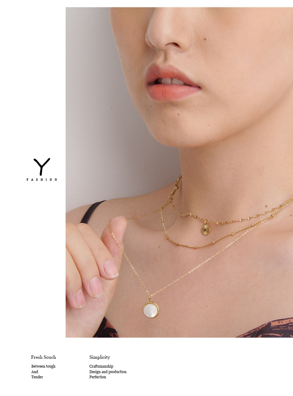 Thumbnail: Bohemian Round Pendant Stainless Steel Necklace Chain Exquisite Metal Text