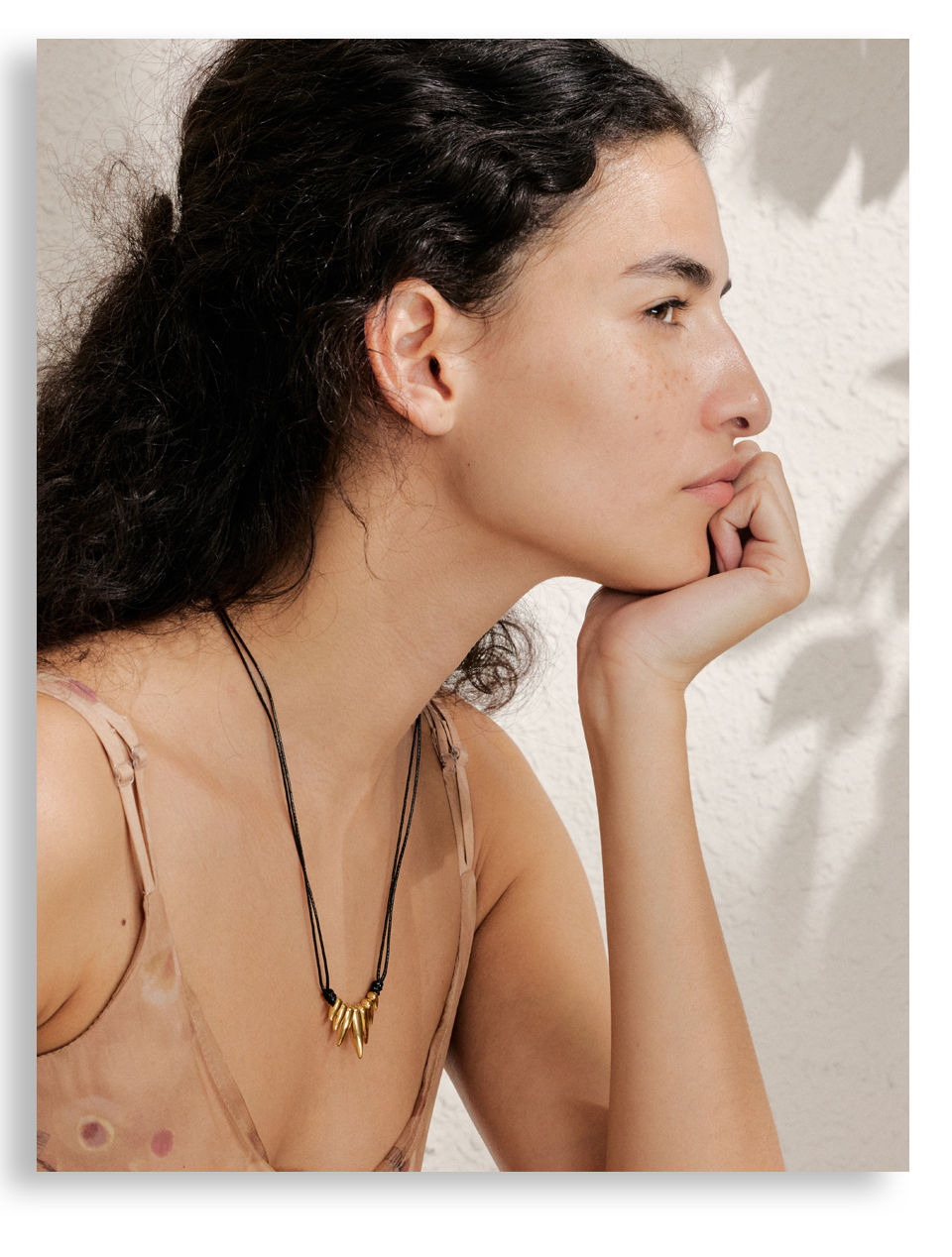 Thumbnail: Arrivals Black PU Leather Statement Drop Necklace 2025 for Women Stainless