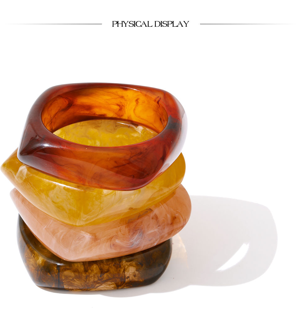 Thumbnail: Autumn Winter Style Statement Jewelry Waterproof Resin Thick Bracelet