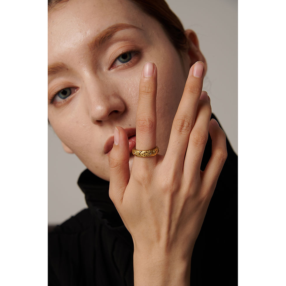 Thumbnail: Sun Star Moon Ring Stainless Steel Jewelry Stylish Metal Celestial Women R