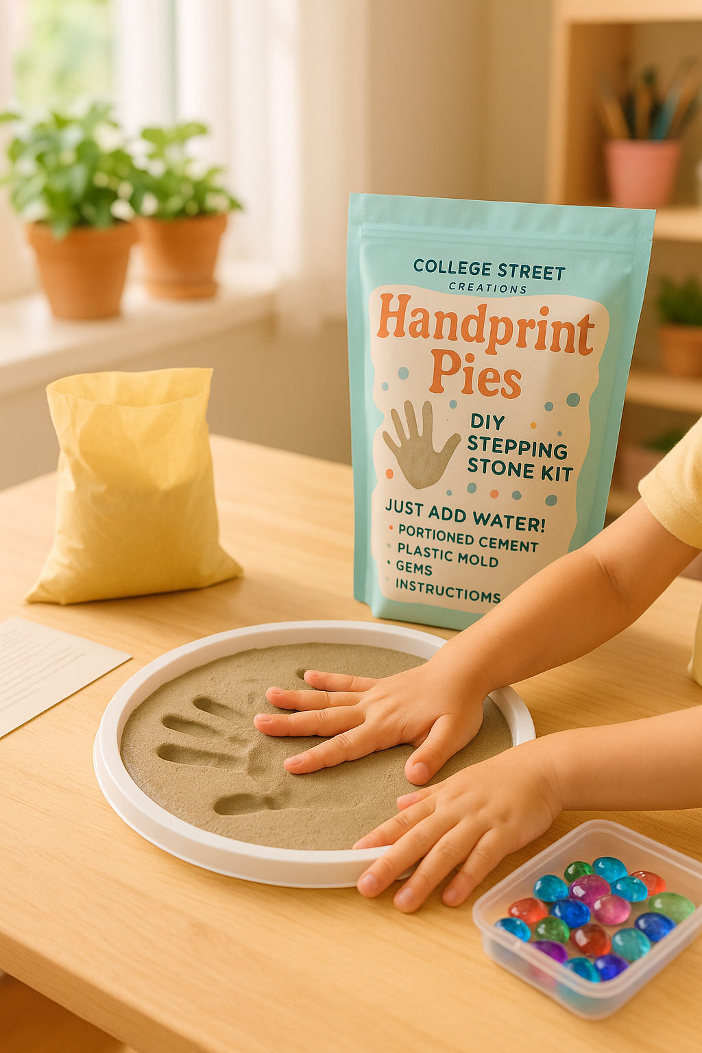 Handprint Pie Stepping Stone mold, Garden Stone
Decor, Custom Stone, Handprint
S