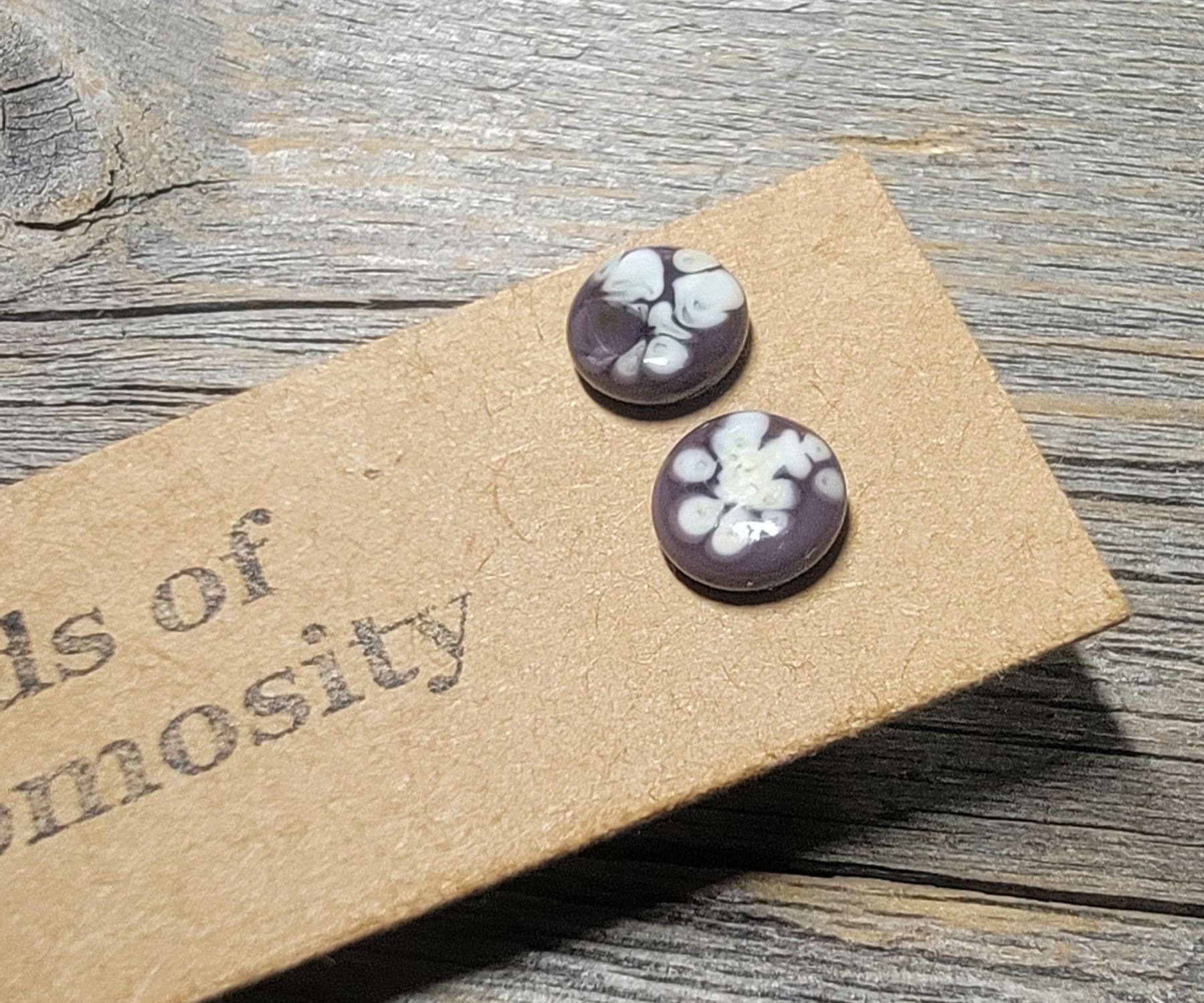 Violet Opal/Ivory Confetti Studs