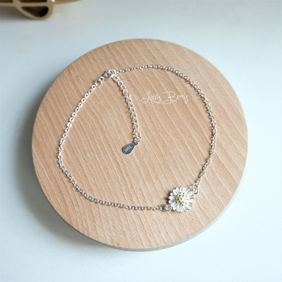 Thumbnail: 925 Silver Ono Chrysanthemum Earring, Ring, Bracelet, Necklace Set