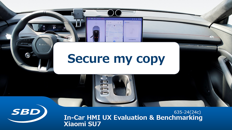 In-Car HMI UX Evaluation & Benchmarking: Xiaomi SU7