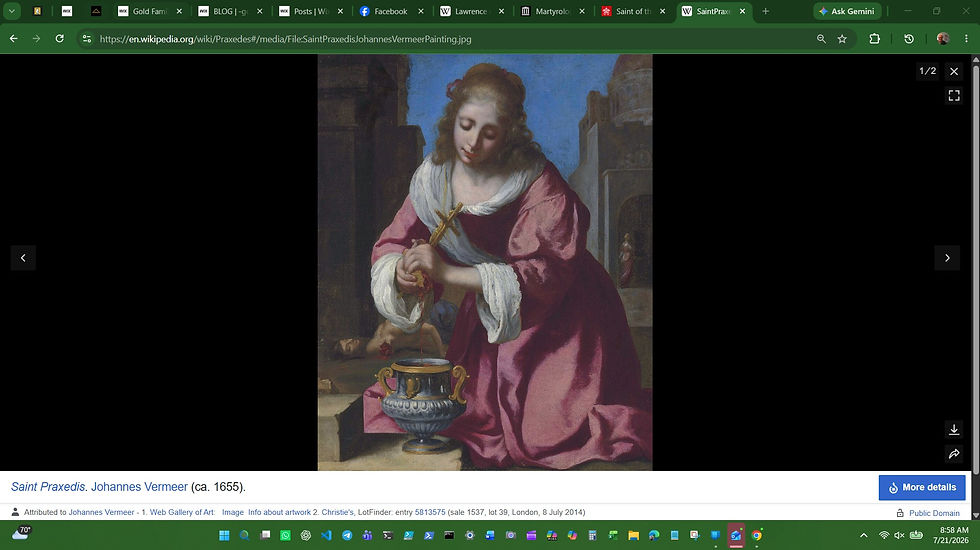 https://en.wikipedia.org/wiki/Praxedes#/media/File:SaintPraxedisJohannesVermeerPainting.jpg
